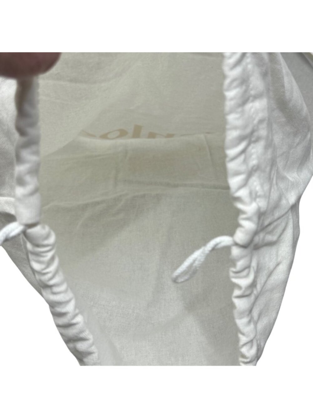 Chloé White Cotton Drawstring Dust Bag 13x25 Extra Large Shoes Boots Accessories - Picture 6 of 9